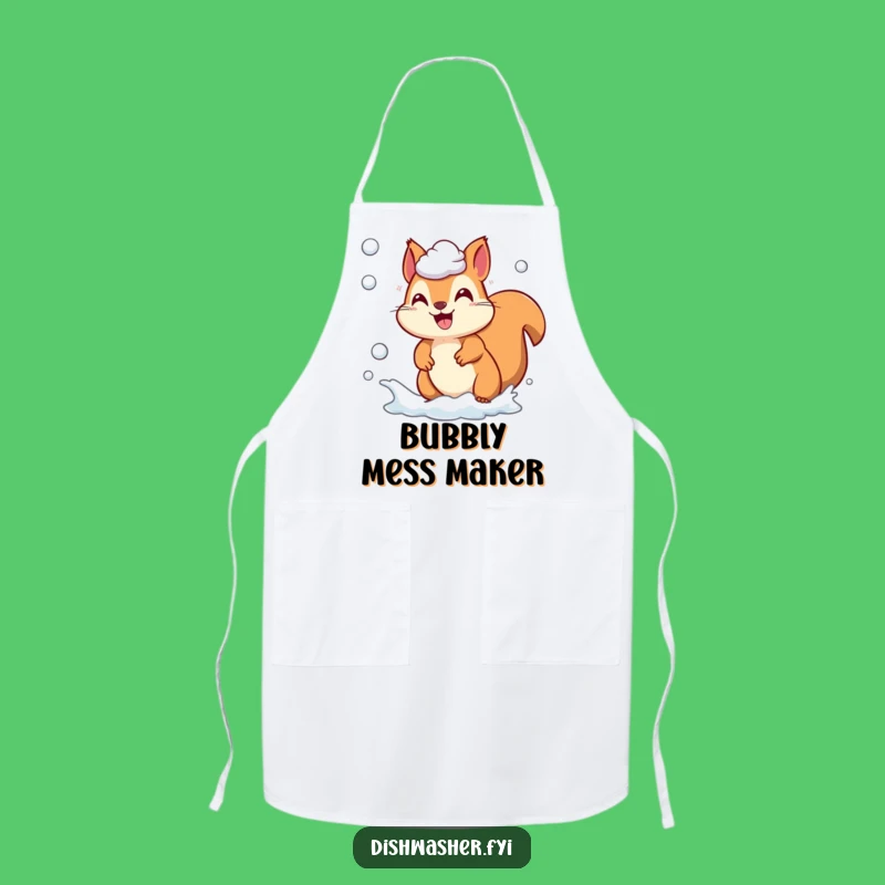 Funny Squirrel Suds Chase Apron, Playful Critter Kitchen Wear, Perfect Chef's Funny Gift