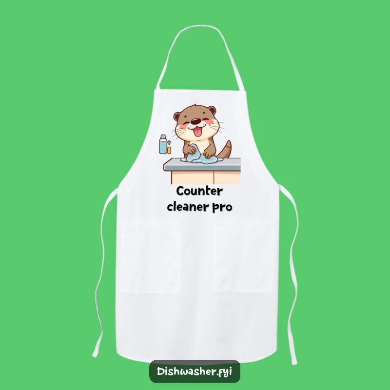 Funny Otter Cleaning Apron: Tackle Messes with Enthusiastic Sea Mammal Skills, The Ultimate Funny Gift for Chefs