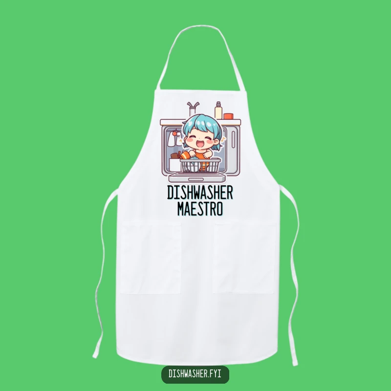 Funny Singing Dishwasher Apron: Cheerful Character, Kitchen Humor & Protection Gift