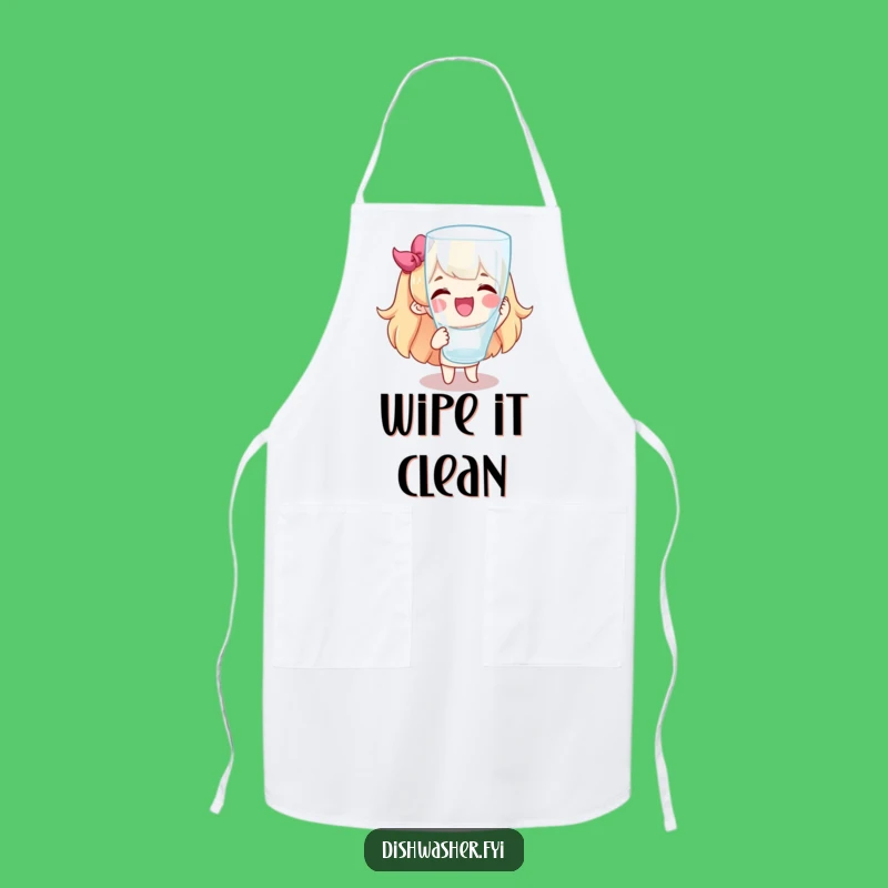 Funny Spotless Glass Apron: Joyful Character Hilarious Kitchen Wear Gift