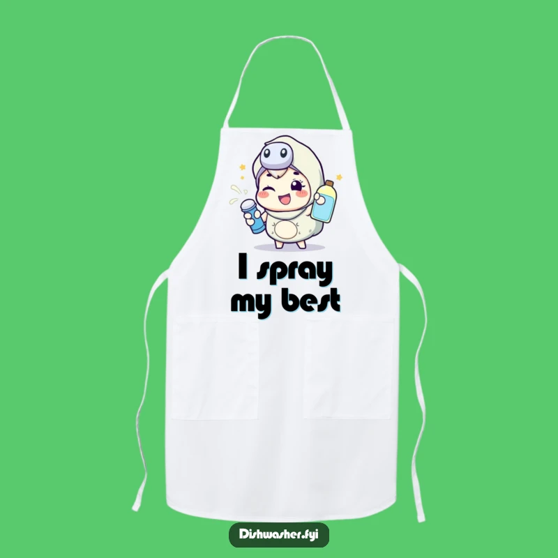Funny Spraying Character Apron: Energetic Kitchen Gift for Happy Cooks