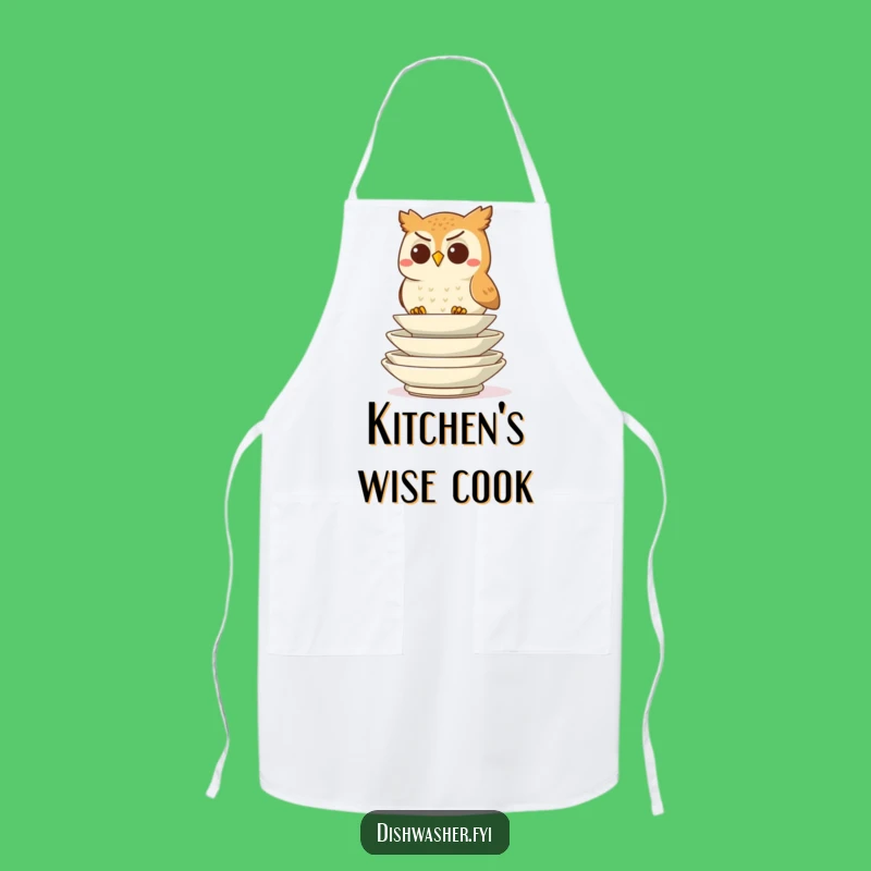 Funny Determined Owl Stacking Apron, Organized Critter Kitchen Wear, Perfect Chef's Funny Gift