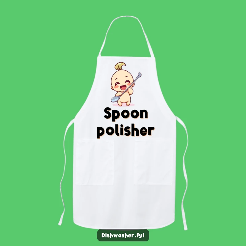 Funny Spoon Polisher Apron: Cook Up Laughs with This Character Design
