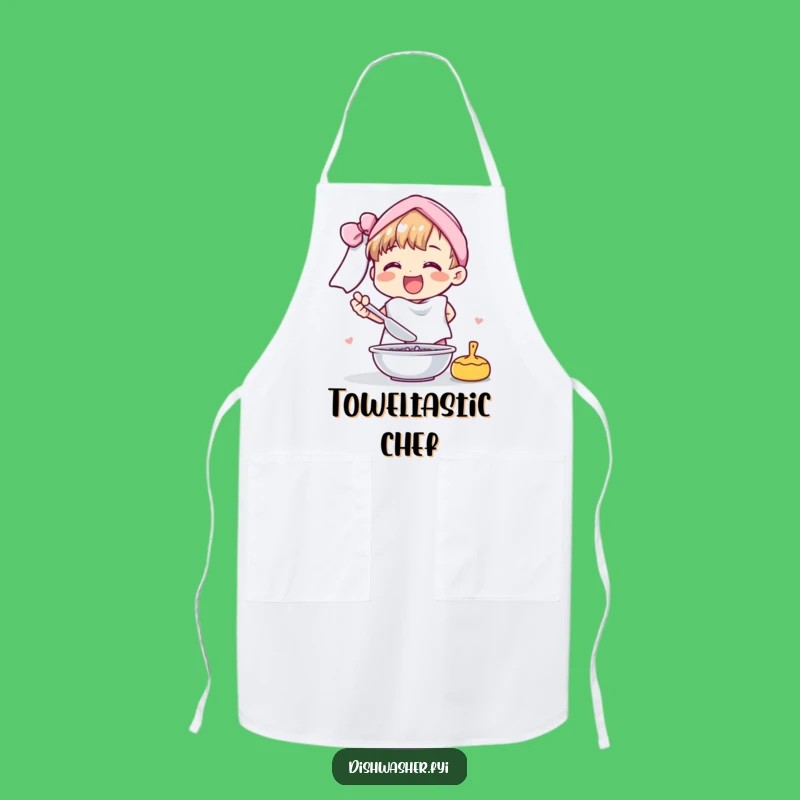 Funny Cheerful Character Drying Dishes Apron: Hilarious Kitchen Gift