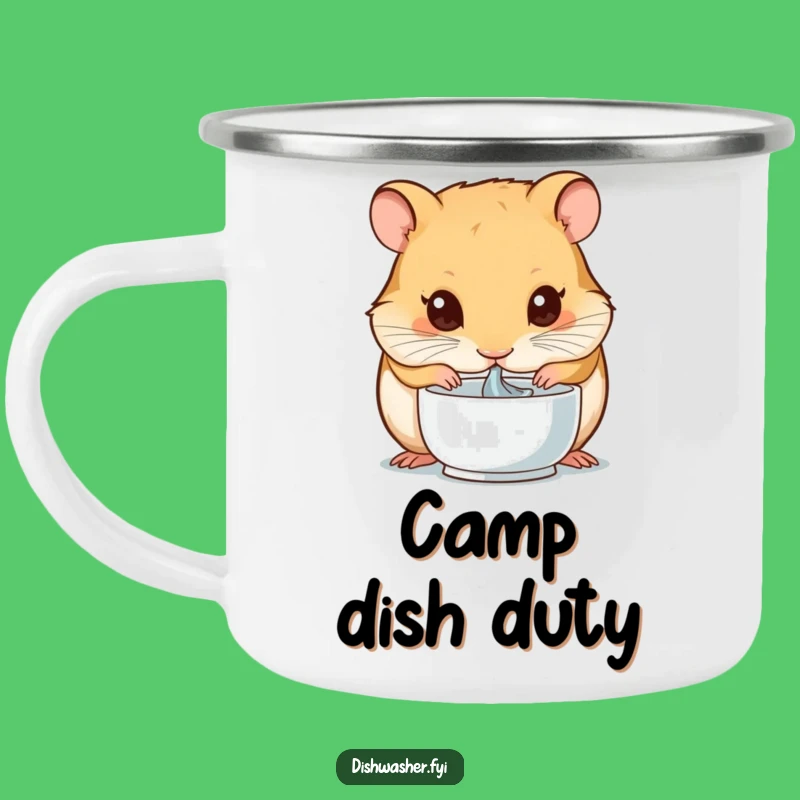 Funny Hamster Cleaning Camping Mug: Adventure with a Dedicated Rodent's Bowl Drying Obsession, A Rugged Funny Gift