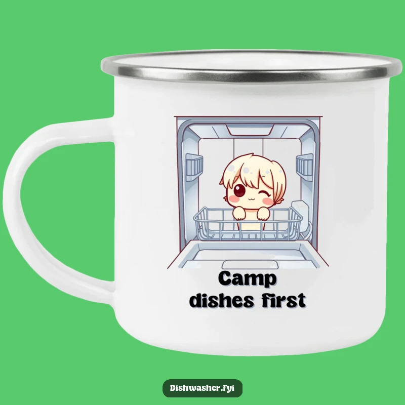 Funny Empty Dishwasher Camping Mug: Adventure with Hilarious Character Art