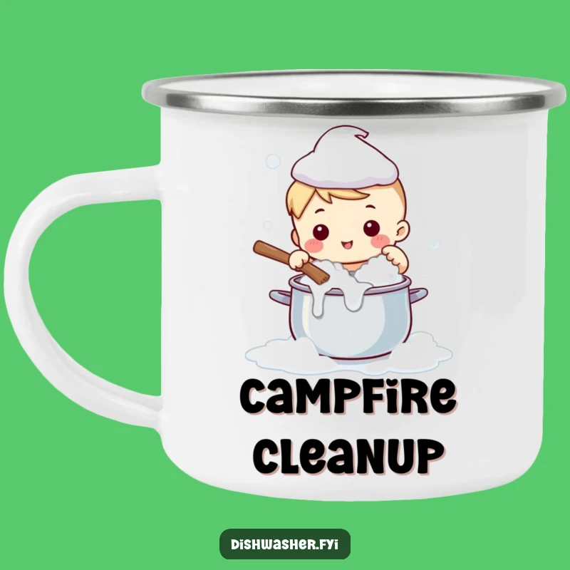 Funny Cute Character Scrubbing Pot Camping Mug: Hilarious Outdoor Gift