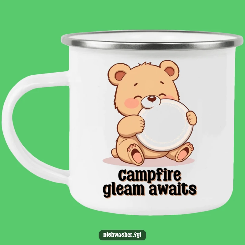 Funny Polishing Bear Camping Mug: Clean Vibes for Your Outdoor Adventures