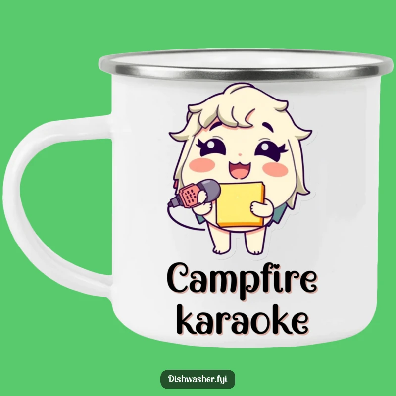 Funny Sponge Mic Campfire Mug: Sing Along with Outdoor Karaoke Humor