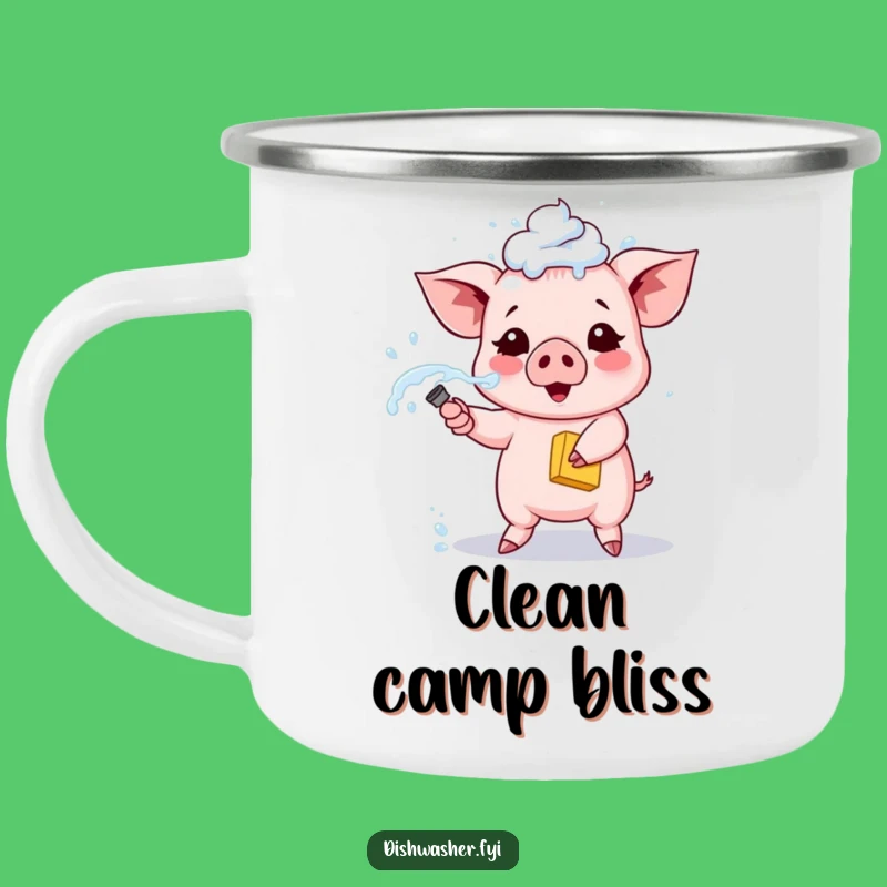 Funny Piglet Campfire Mug: Durable & Humorous Cleaning Design
