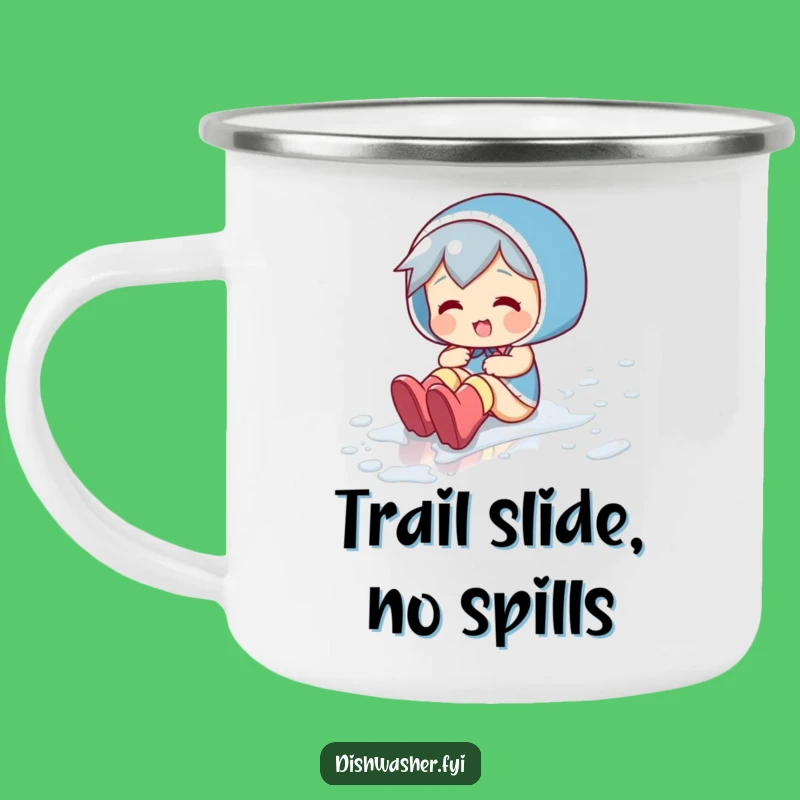 Funny Floor Slider Camping Mug: Playful Character's Outdoor Slip Gift