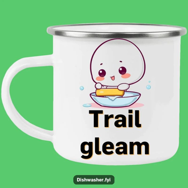Funny Squeegee Dish Camping Mug: Playful Character, Outdoor Gleam Gift
