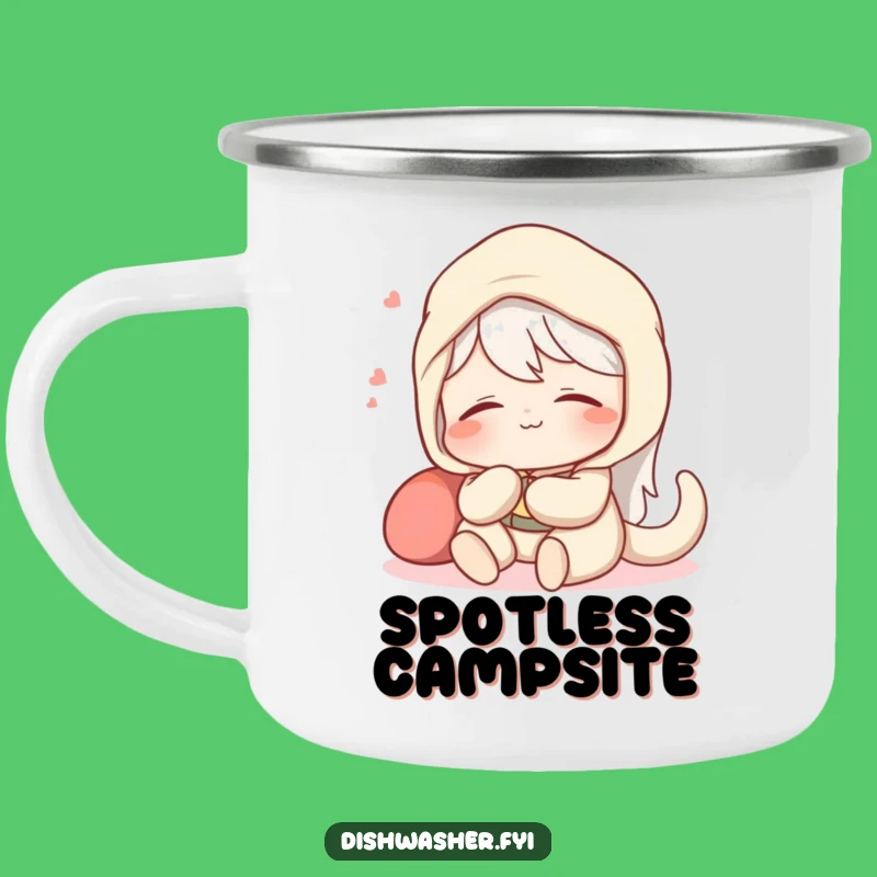 Funny Spotless Job Camping Mug: Content Character, Outdoor Relaxation Gift