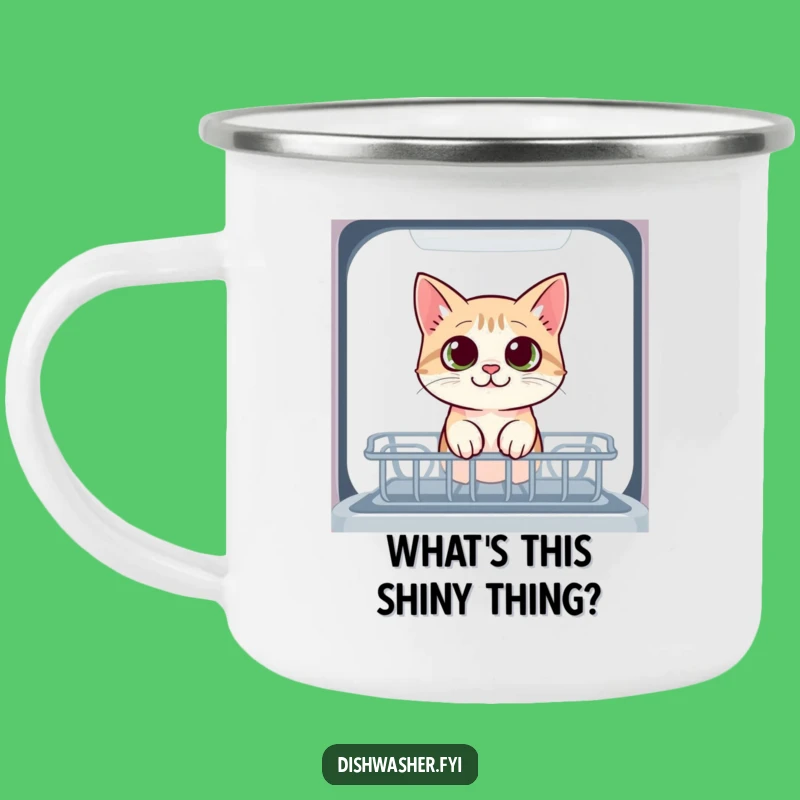 Funny Cat Campfire Mug: Curious Dishwasher Peek, Perfect Cozy Funny Gift