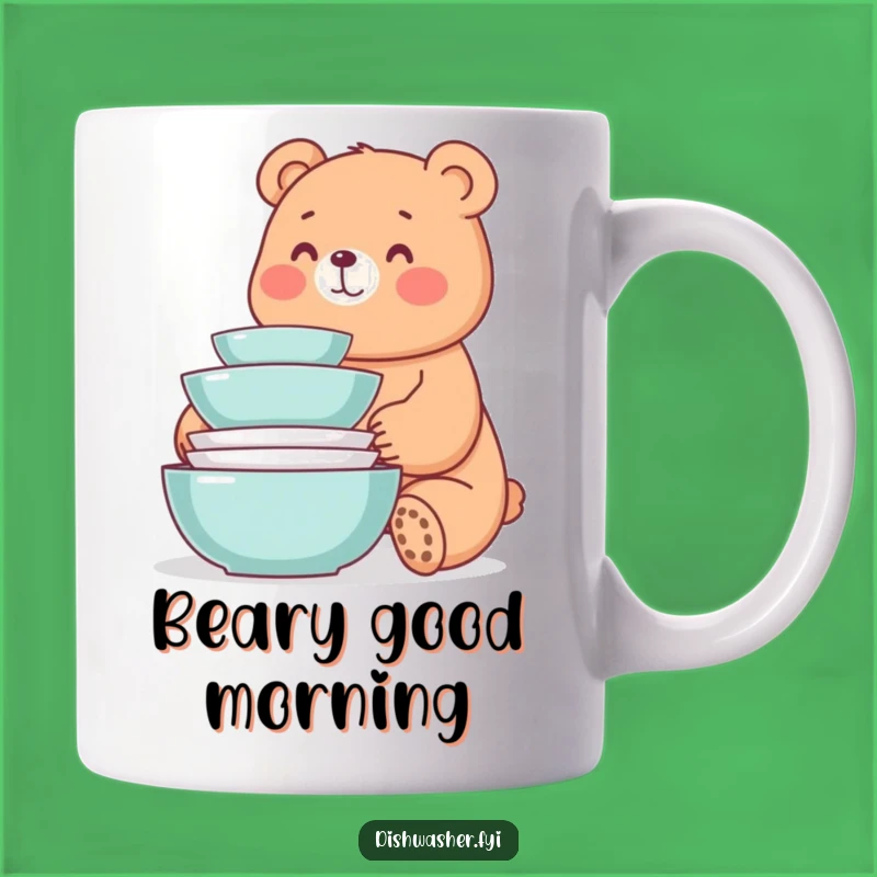 Funny Bear Dishes Mug: A Happy Cleanliness Cheer, Perfect Funny Gift for Bear Lovers