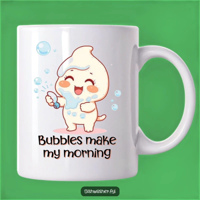 Funny Bubble Sprayer Mug: Happy Character's Joyful Cleaning Humor Gift