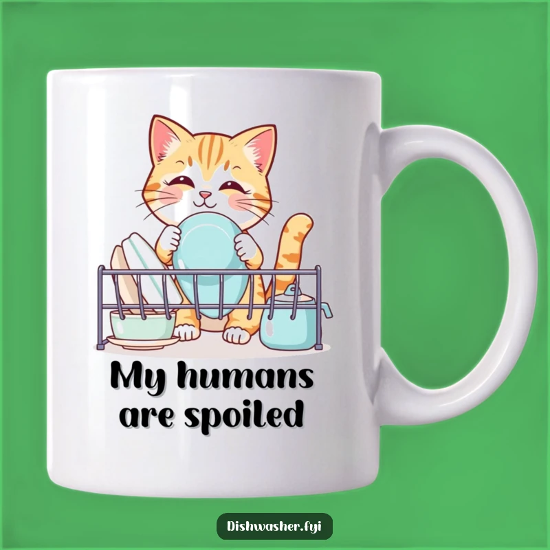 Funny Cat Dish Organizer Mug: Adorable Pet Humor Gift for Kitchen Lovers