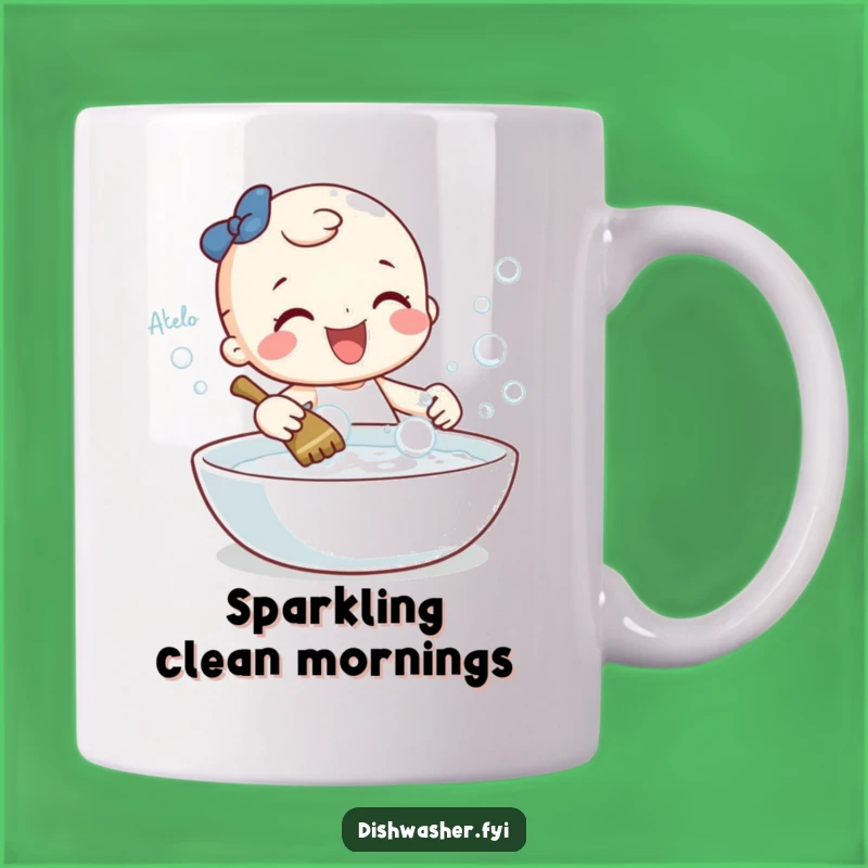 Funny Cleaning Character Mug: Gleeful Sparkle Gift for Tidy People
