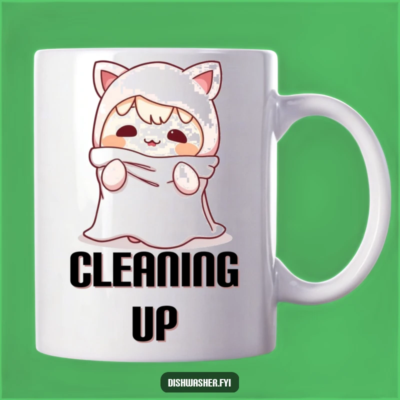 Funny Dishrag Character Mug: Mischievous Humor for Your Kitchen Fun