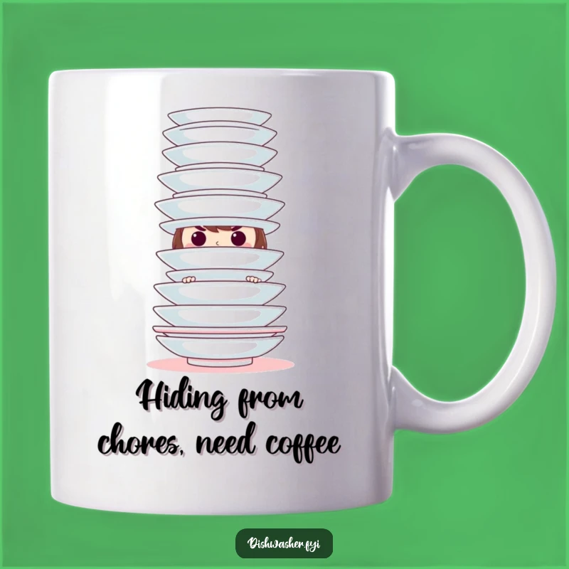 Funny Hiding Character Mug: The Mischievous Plate Tower's Gift