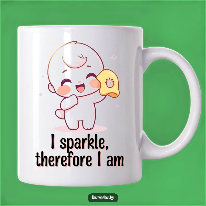 Funny Polishing Mug: Delighted Character Cleaning Glass, Perfect Humorous Gift for Drink Enthusiasts