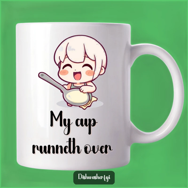 Funny Polishing Spoon Mug: A Delighted Character's Perfect Funny Gift