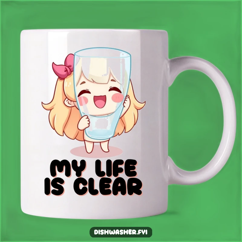Funny Spotless Glass Mug: Joyful Character Humorous Cleaning Gift Idea