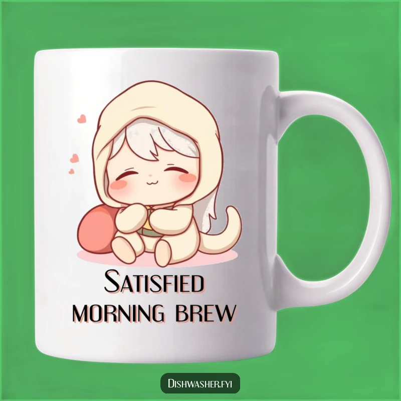 Funny Spotless Job Mug: Content Character Sighing, Relaxation Gift