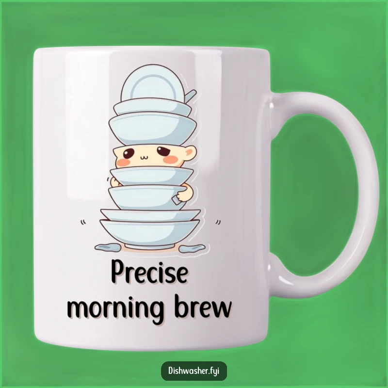 Funny Dish Stacking Mug: Determined Character, Precision Chore Master Gift