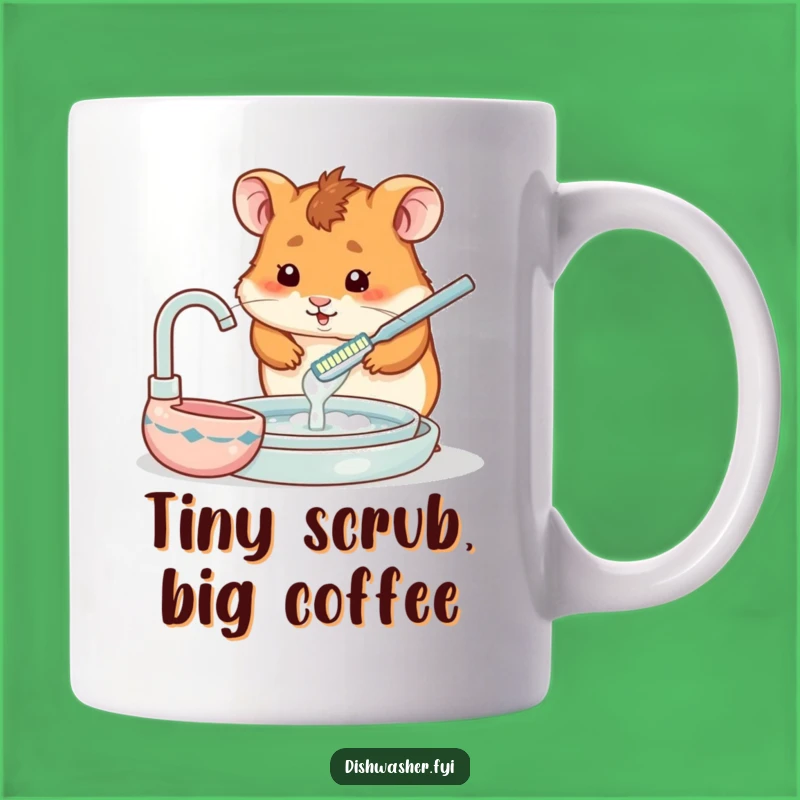 Funny Hamster Dishwasher Mug: Hilarious Pet Owner Gift with Tiny Toothbrush Action