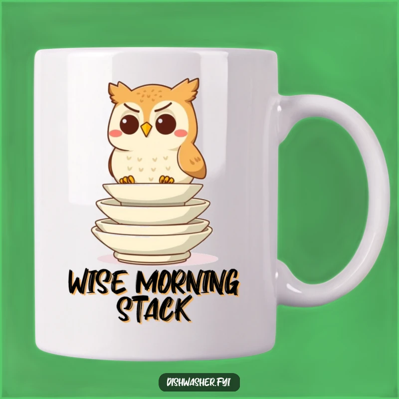 Funny Determined Owl Stacking Mug, Organized Kitchen Gift, Hilarious Wise Owl Cup