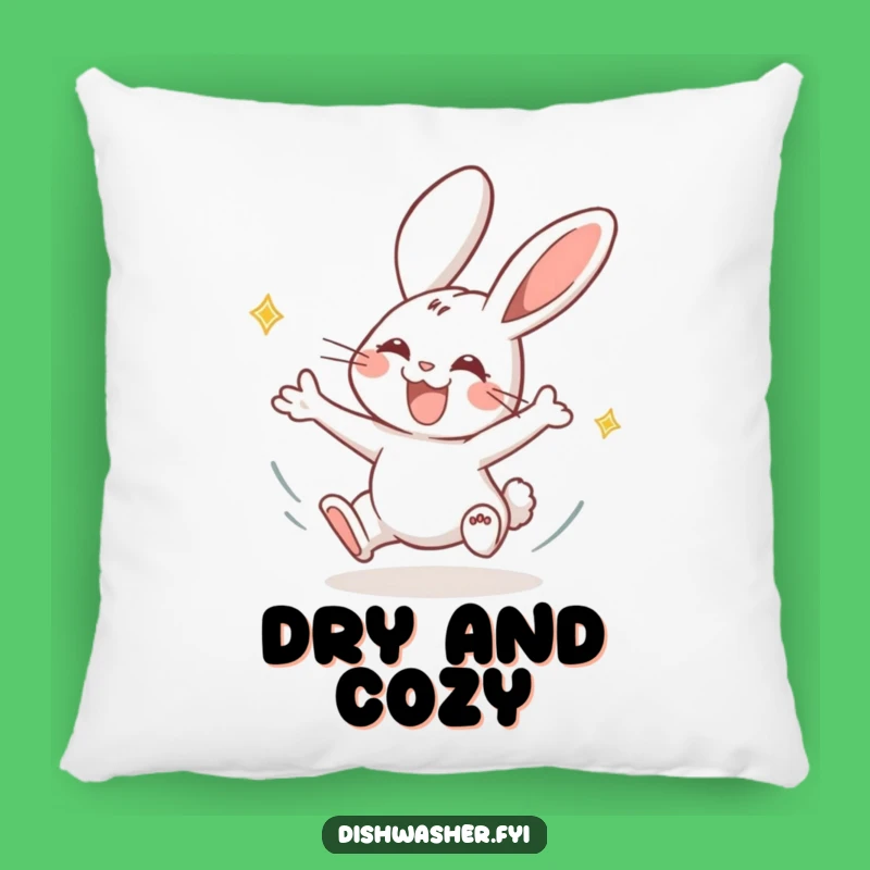Funny Rabbit Drying Plates Pillow: Snuggle Up with Energetic, Cozy Comfort!