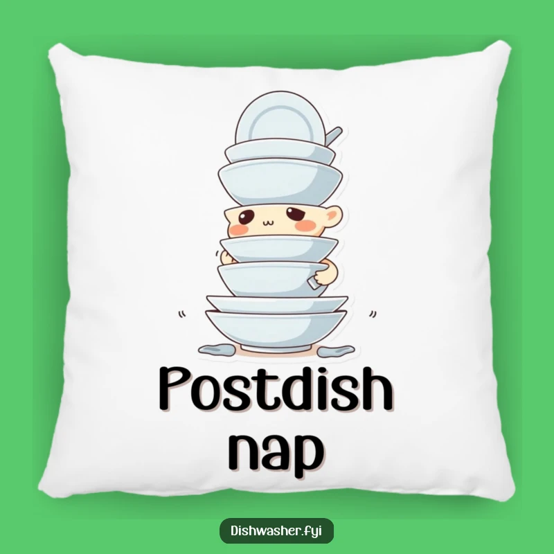 Funny Dish Stacking Pillow: Determined Character, Comfy Precision Decor