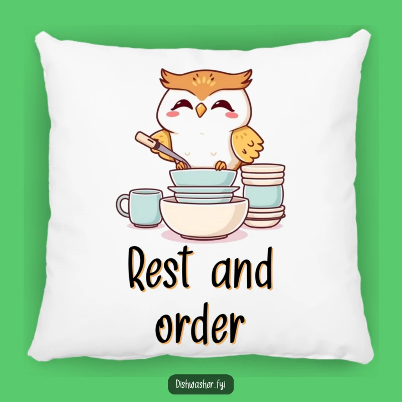 Funny Giggling Owl Pillow: Cozy Comfort with Hilarious Dish Stacking Design