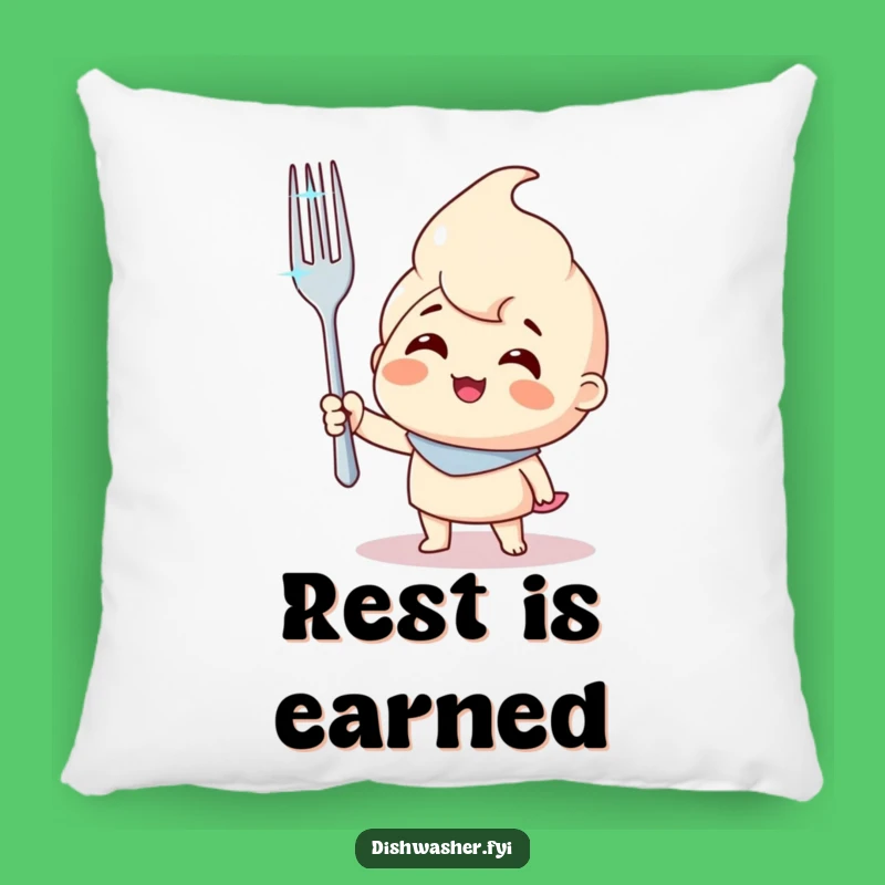 Comfortable Funny Fork Character Pillow: Cozy Victory with a Clean Fork