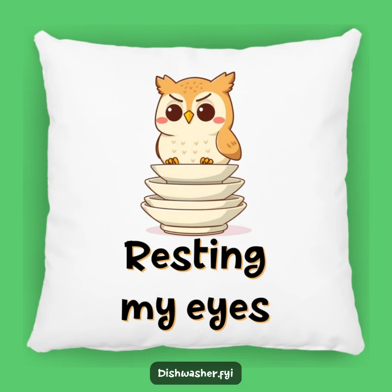 Funny Determined Owl Stacking Pillow, Cozy Organizer Cushion, Adorable Wise Gift