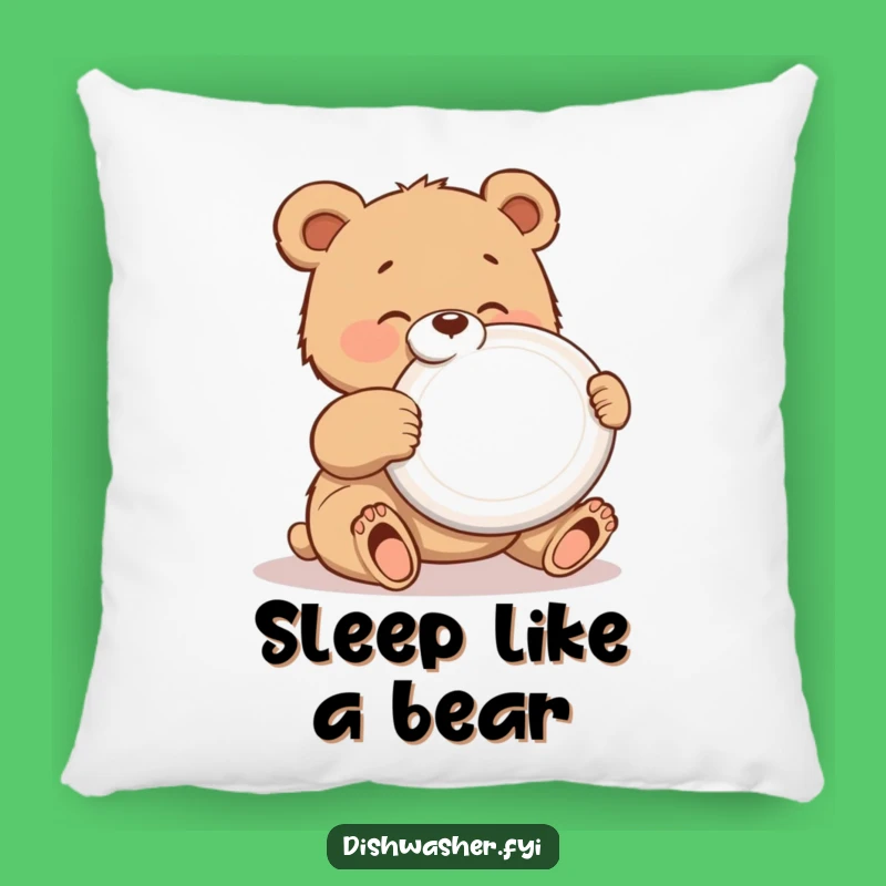 Funny Polishing Bear Pillow: Cozy Comfort with a Sparkling, Humorous Accent