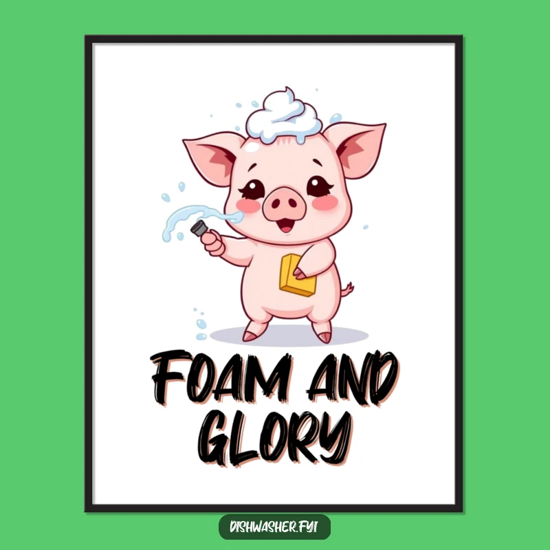 Funny Piglet Digital Art: Printable Cleaning Decor for Humorous Homes