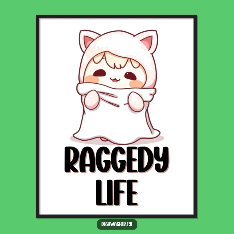 Funny Dishrag Character Digital Art: Hilarious Print for Your Space