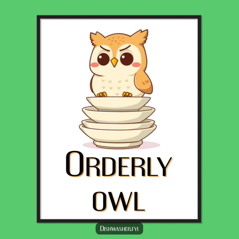 Funny Determined Owl Stacking Digital Art, Organized Critter Download, Instant Wise Gift Decor