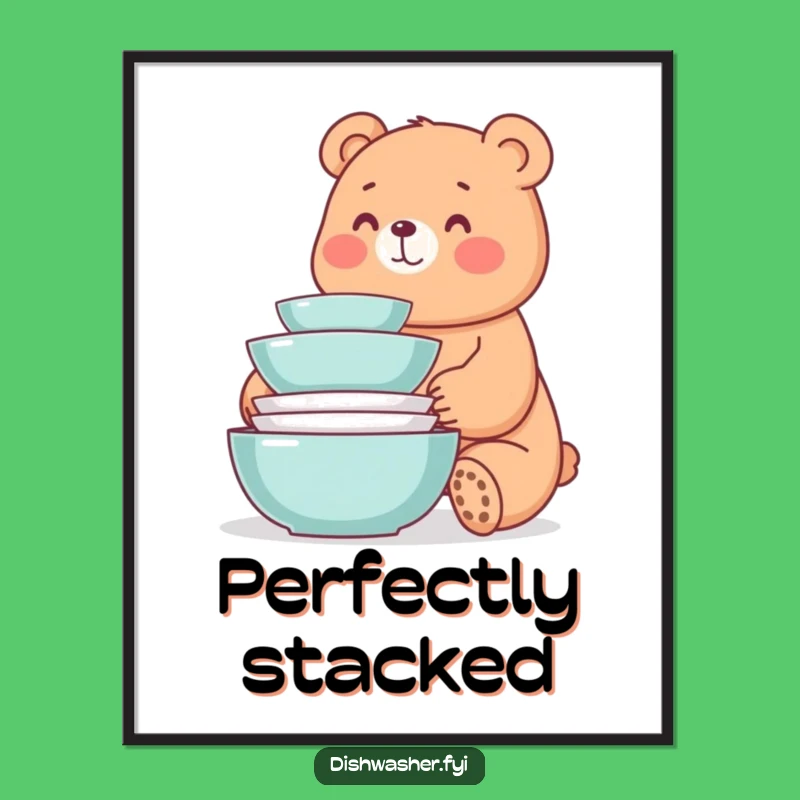 Funny Bear Dishes Digital Art: Add Tidy Cheer to Screens, A Vibrant Funny Gift