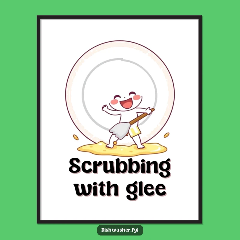 Funny Cleaning Character Digital Art: Scrubbing with Gusto Instantly