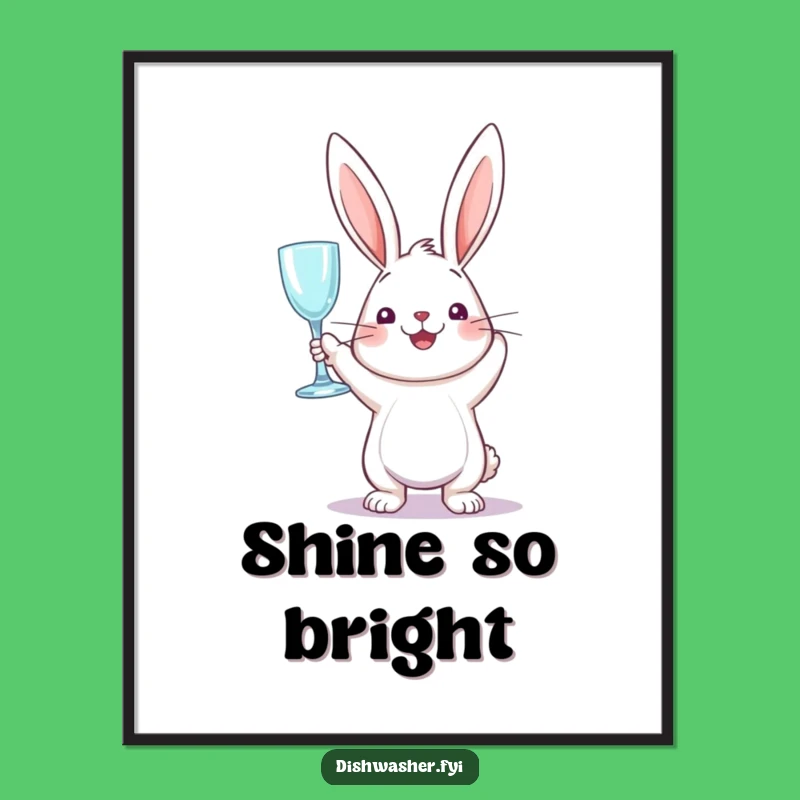 Funny Sparkling Rabbit Digital Art: Add Shine to Screens, A Vibrant Funny Gift
