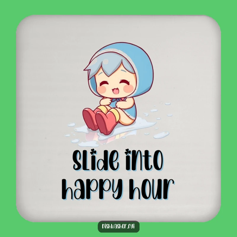 Funny Floor Slider Coaster: Playful Character's Wet Surface Protection Gift