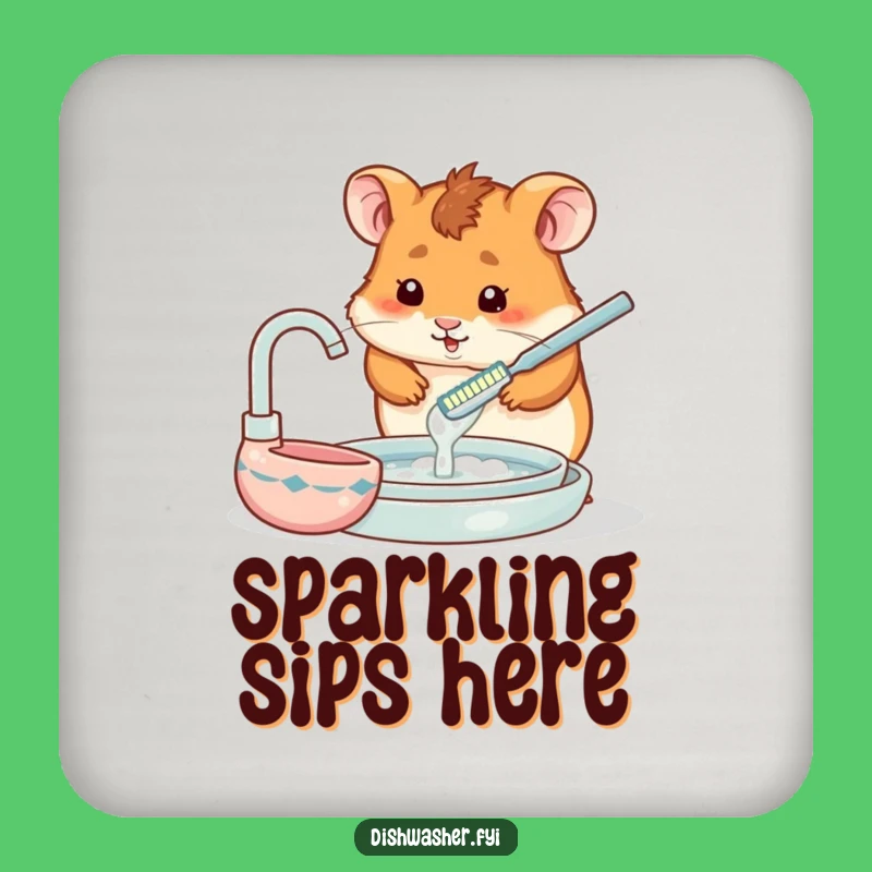 Funny Hamster Coaster: Protect Surfaces with Tiny Toothbrush Charm