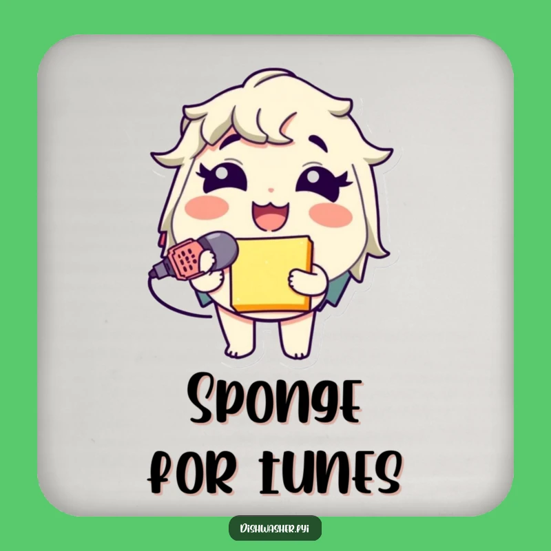 Funny Sponge Mic Drink Coaster: Protect Surfaces with Hilarious Music Flair