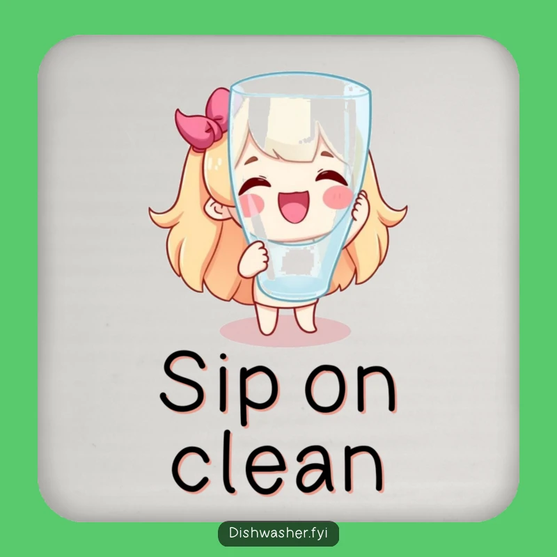 Funny Spotless Glass Coaster: Joyful Character Protect Surface Humor Gift