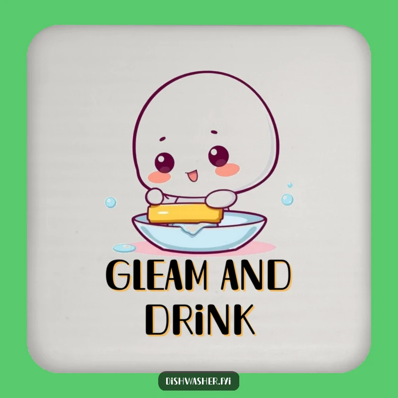 Funny Squeegee Dish Coaster: Playful Character, Surfaces Gleam with Humor