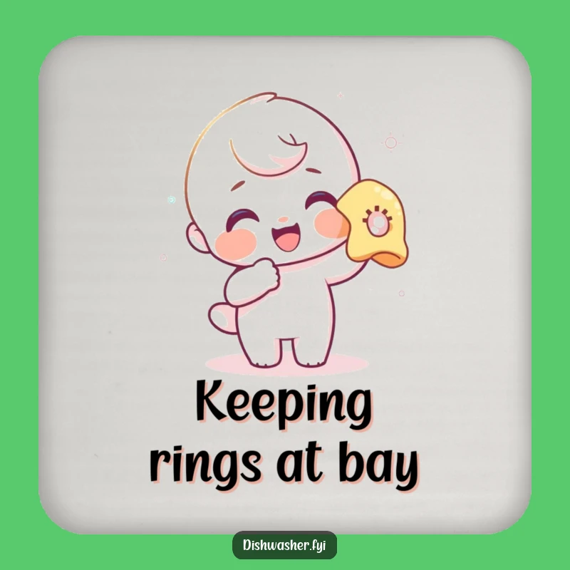 Funny Polishing Coaster: Delighted Character Cleaning Glass, Tabletop Humorous Gift for Protection