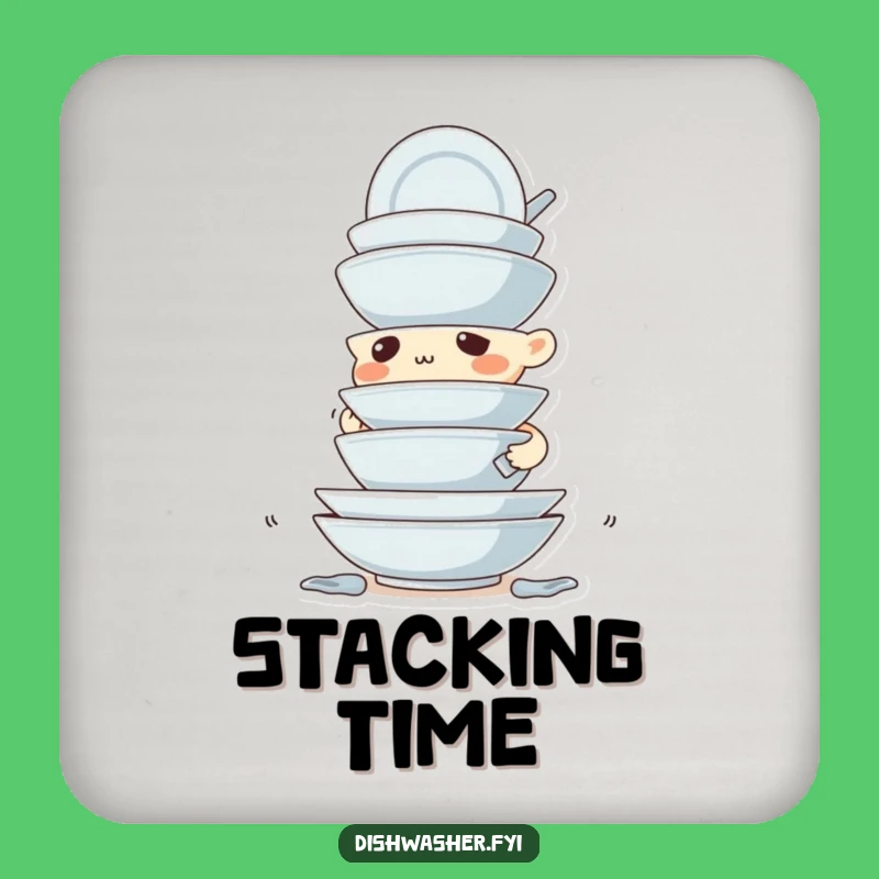 Funny Dish Stacking Coaster: Determined Character, Precision Protects Surfaces